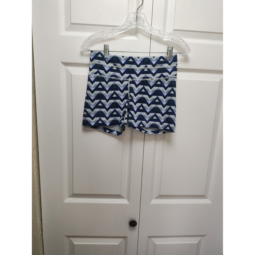 Athleta Small Blue/White Geometric Design Athletic Shorts